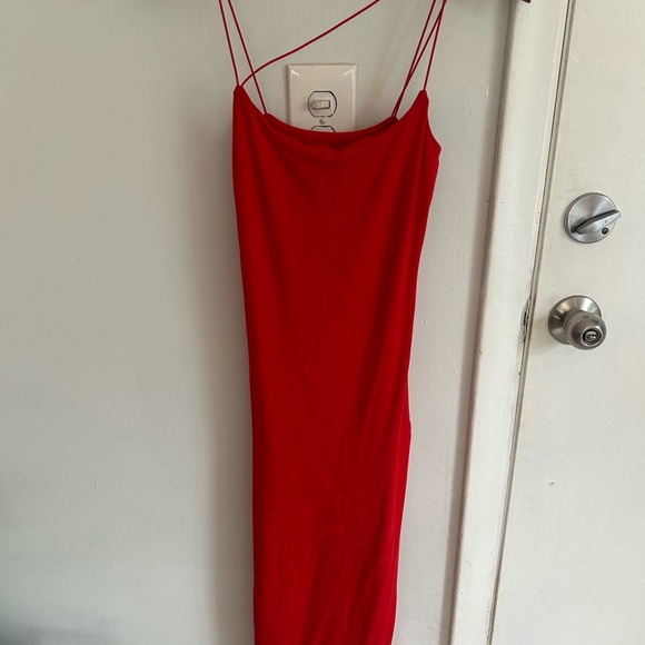 JLUXLABEL RED VALENCIA DIAGONAL STRAP DRESS - Picture 4 of 5